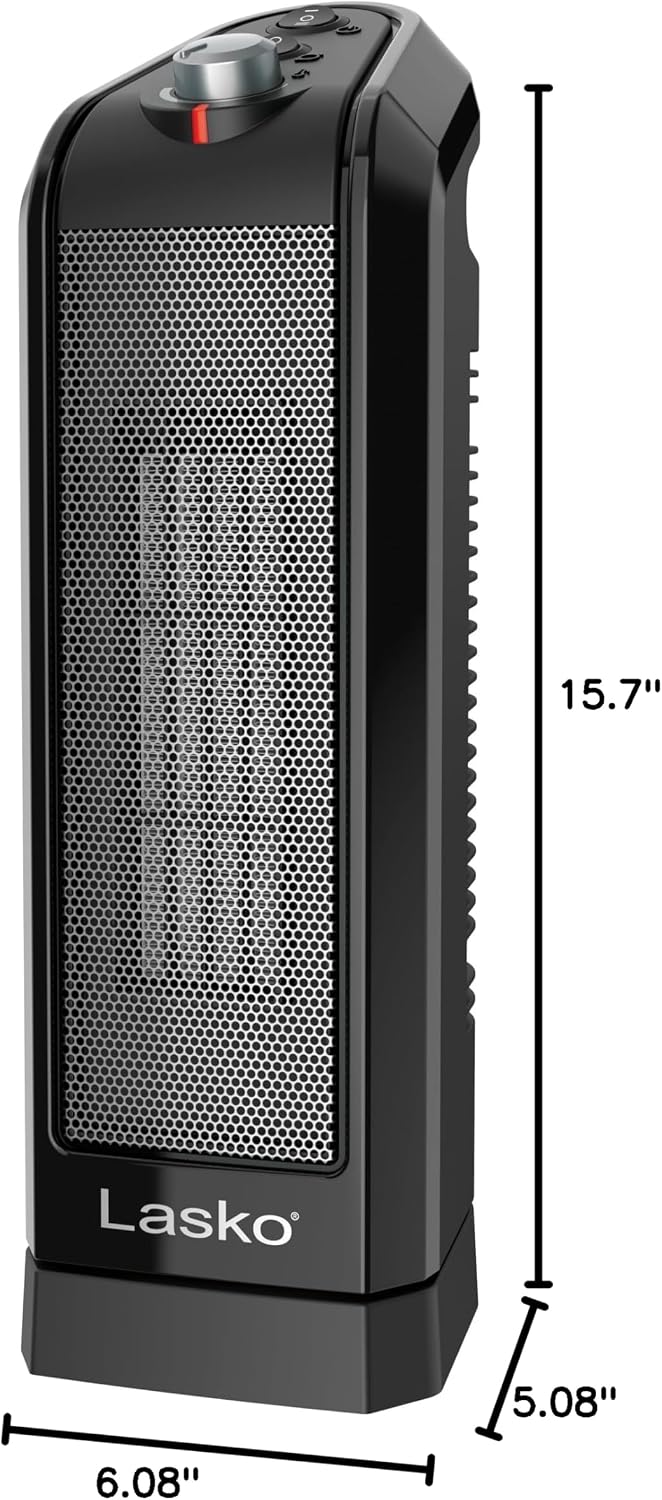 Lasko Oscillating Ceramic Tower Space Heater for Home with Overheat Protectio...