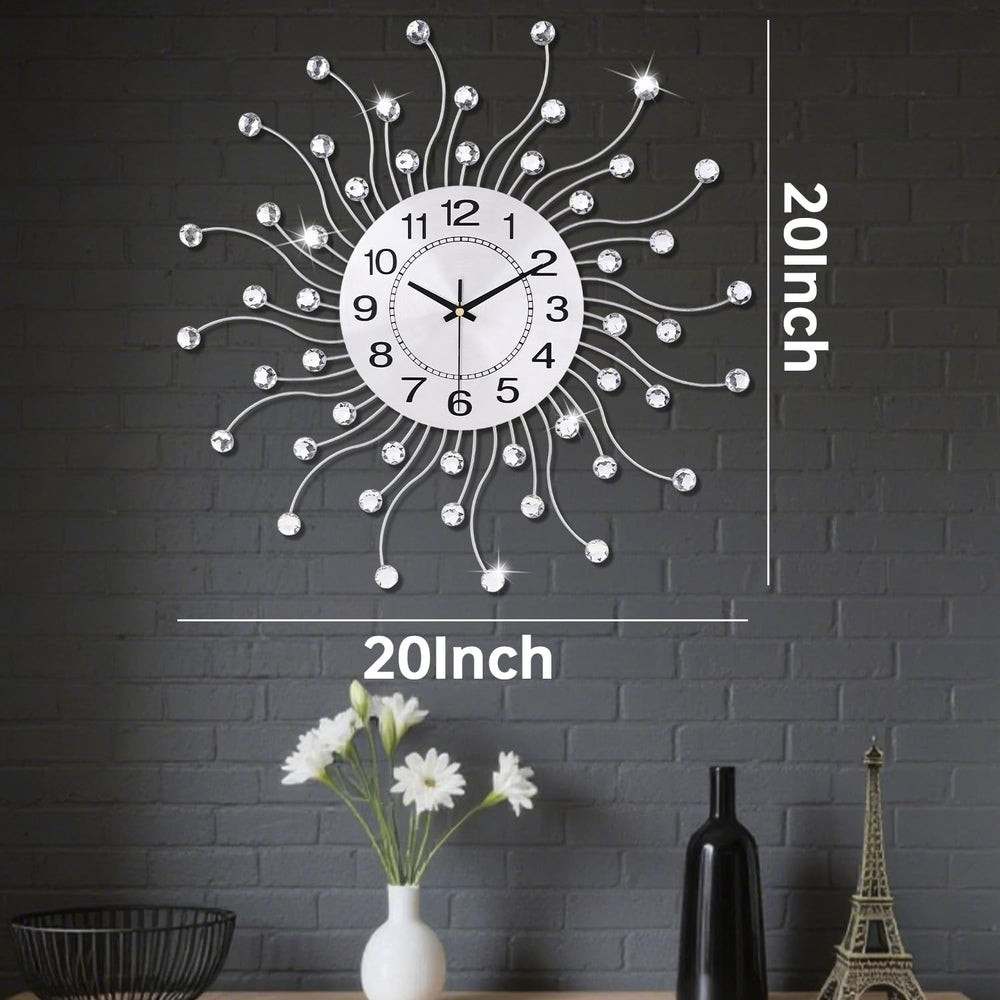 SIN&MI Large Wall Clock for Living Room Decor,Quiet Metal Quartz Clocks M...