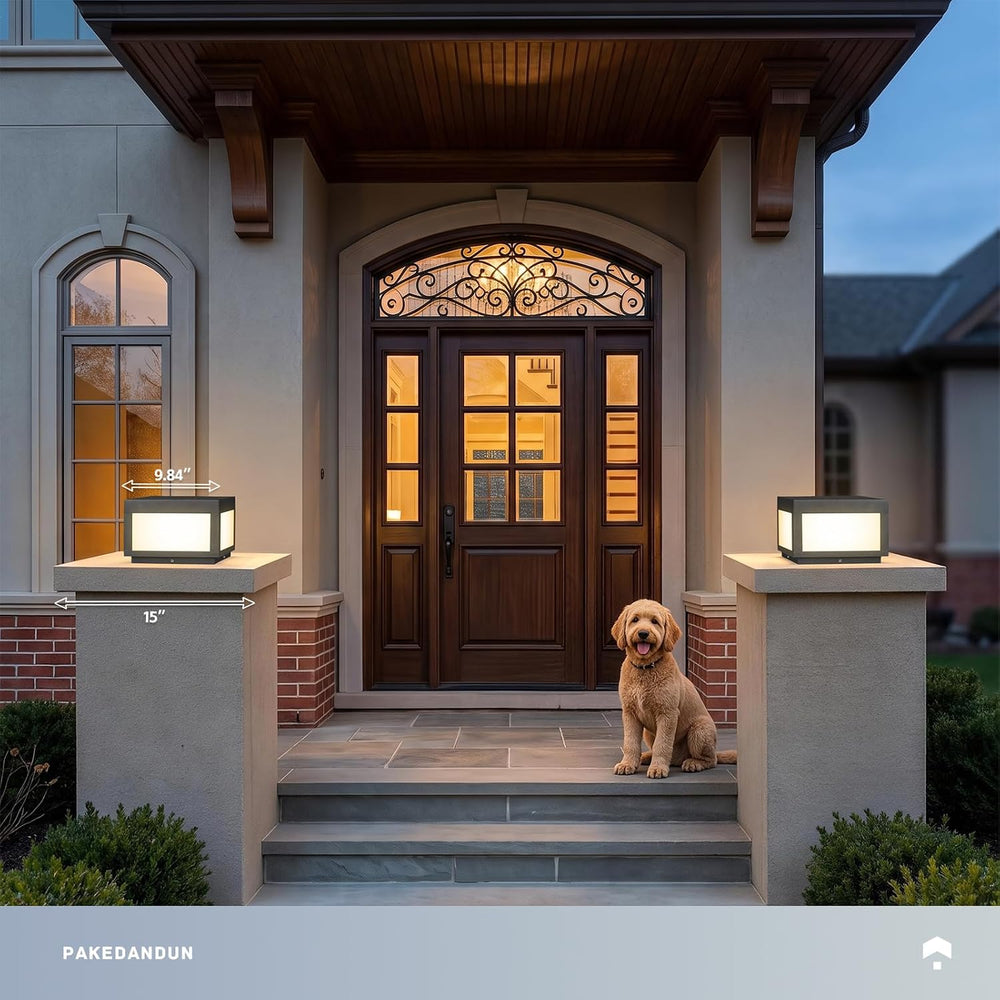 Outdoor Post Light Hard Wired, 9.84" Pillar Lights Waterproof