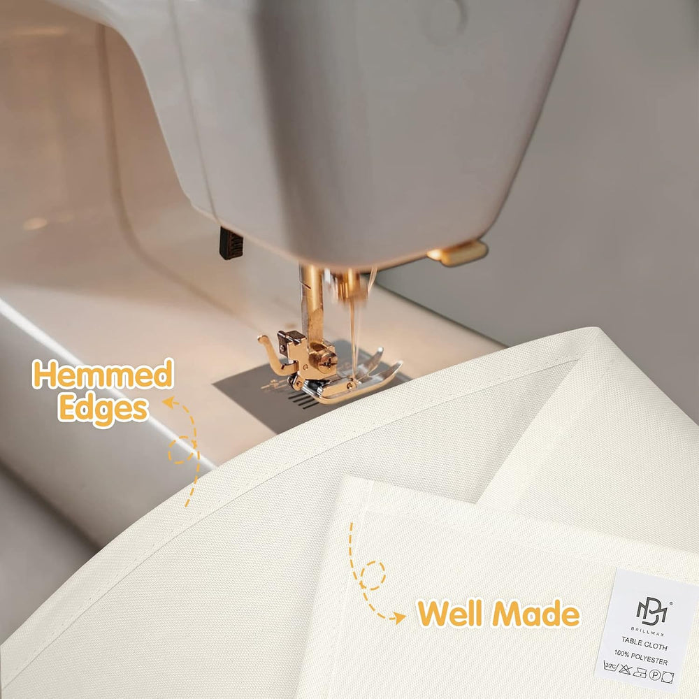 BRILLMAX 6 Pack Ivory Tablecloths 90x156 Inch for 8ft Rectangle Tables
