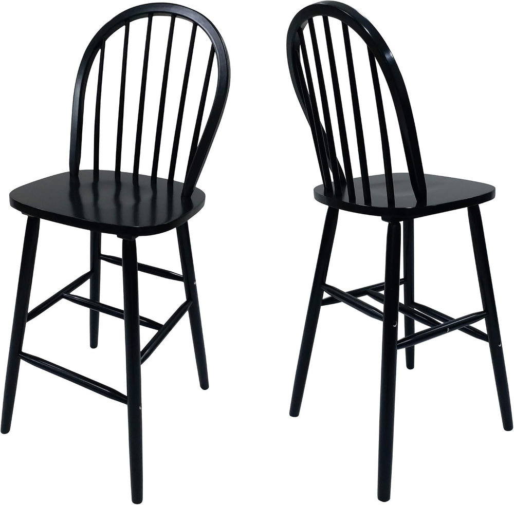 GDFStudio Great Deal Furniture Lopez Spindle Bar Stools - Rubberwood - Tradit...