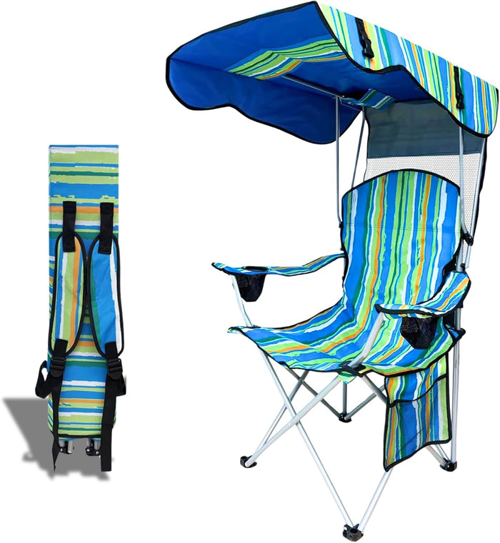 Camping Chair with Canopy Shade, Portable Folding Chair