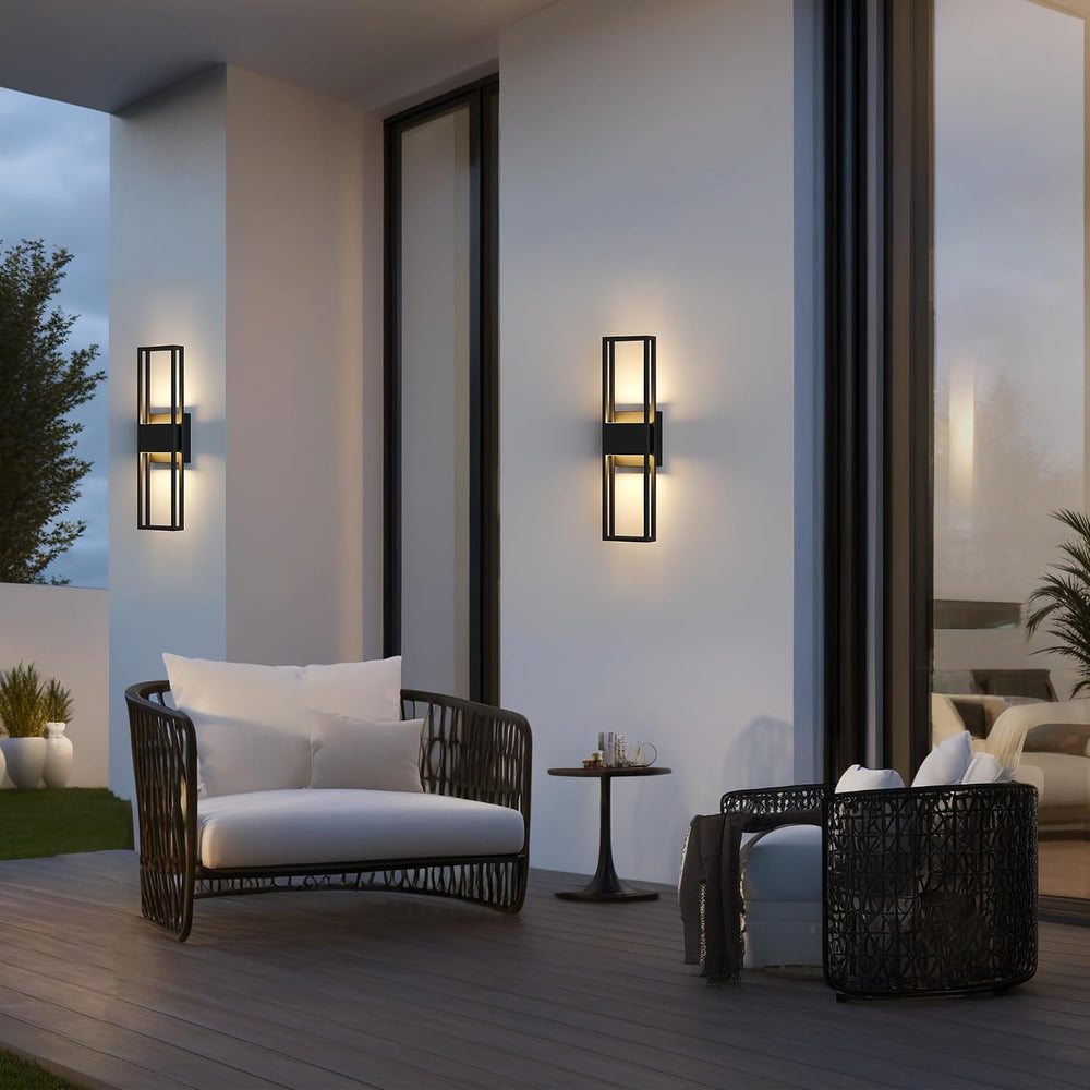 LamQee 20 Inch Modern Outdoor Wall Light 3000K 800LM 16W Integrated LED, IP65...