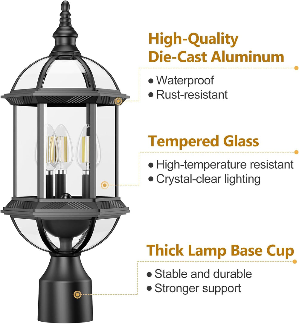 3 Light Lantern Post Lights Outdoor Lamp Post Light Fixture