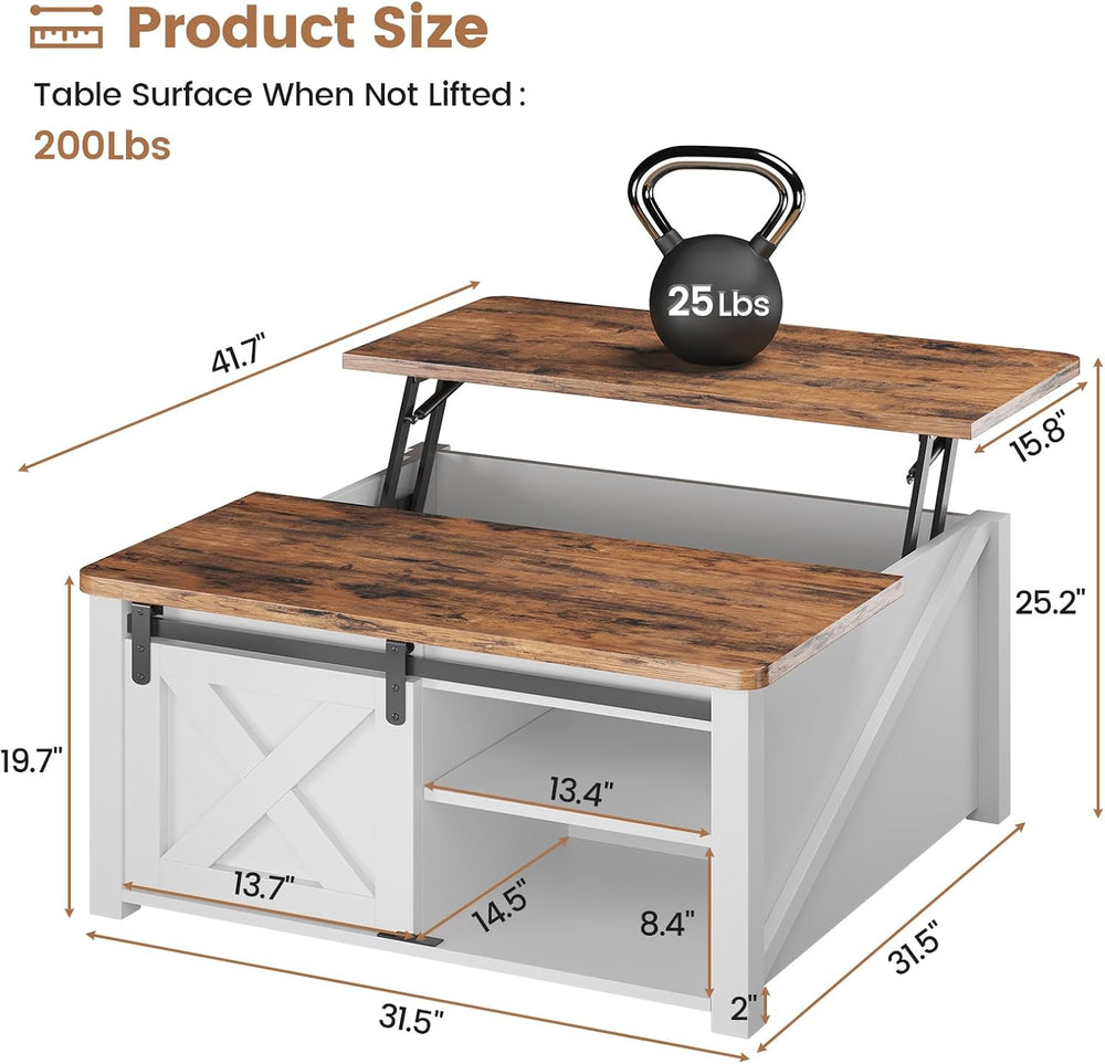 SEDETA 31.5" Lift Top Coffee Table with Storage, Square Coffee Tables fo...