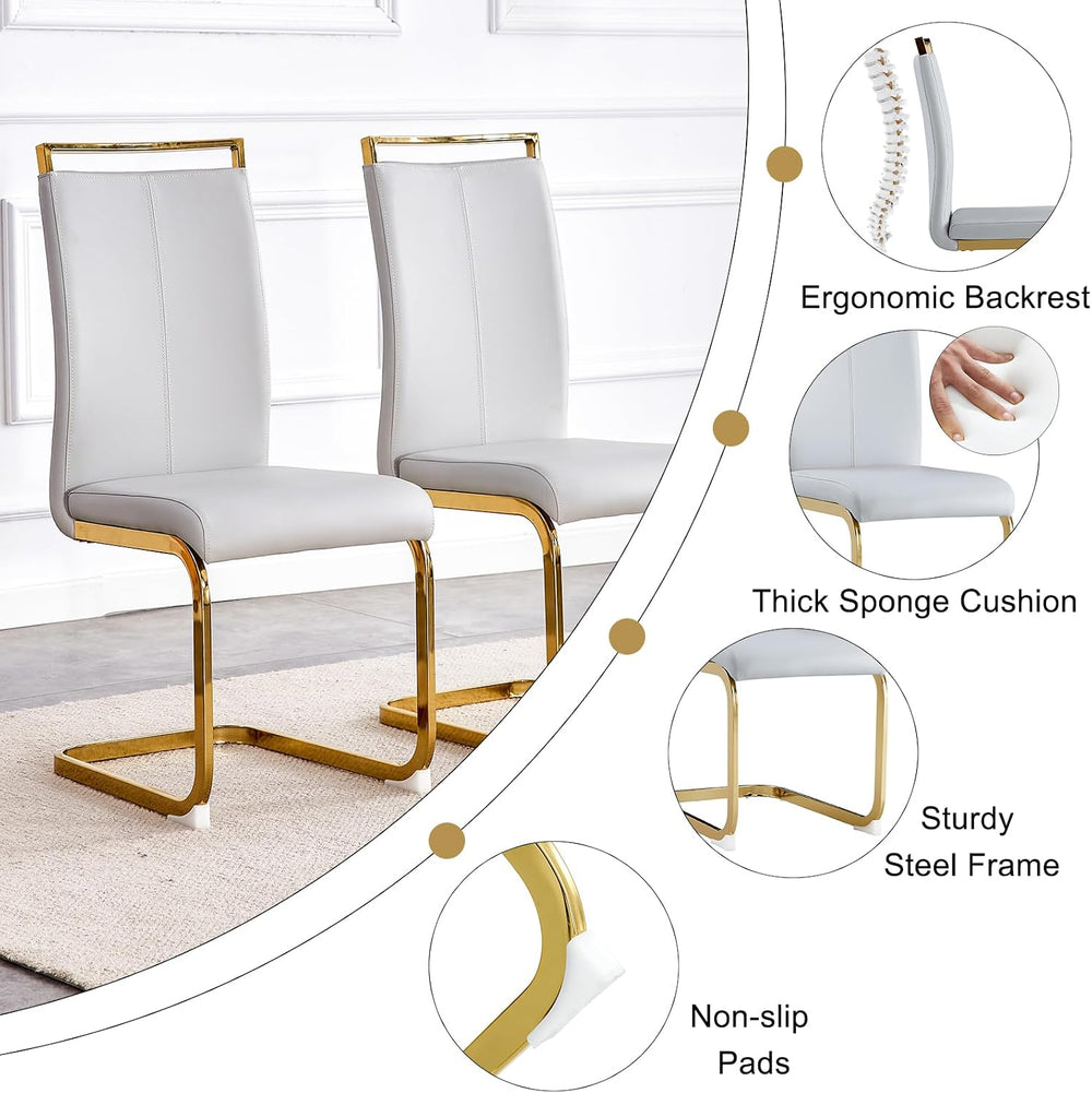 Ebullient White Dining Table Set for 4,Rectangular MDF Dining Table and Dark ...