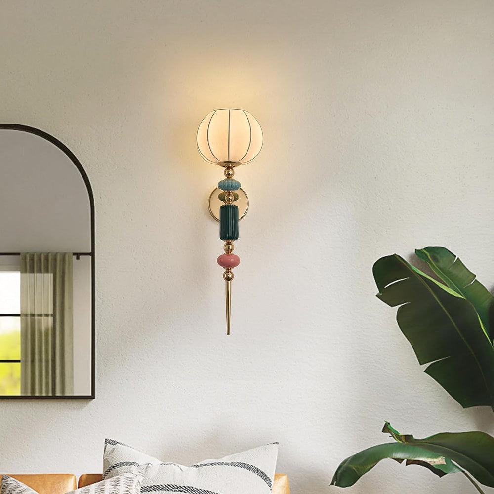 Imitated Silk White Shade Modern Wall Scone Indoor Wall Light Fixtures for Be...