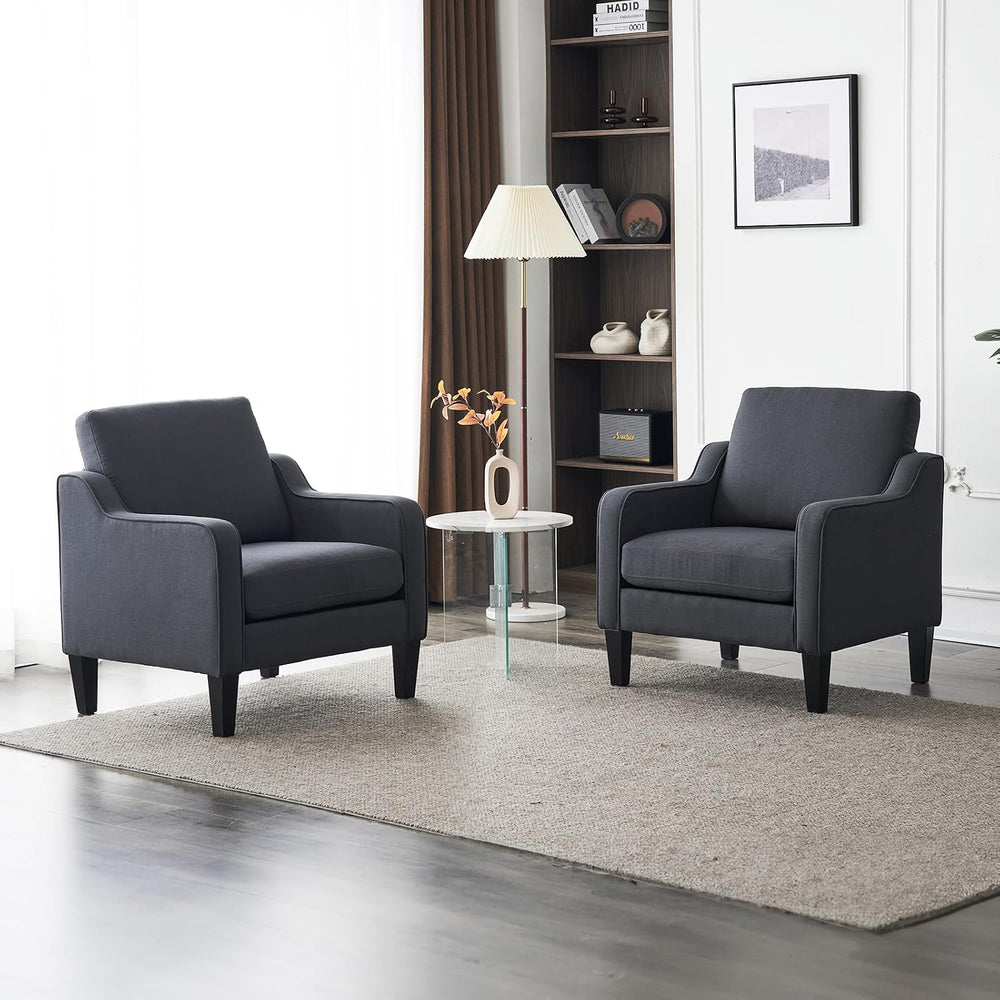 VINGLI Accent Chair, Linen Upholstered Armchair, 380 LBS, Living Room