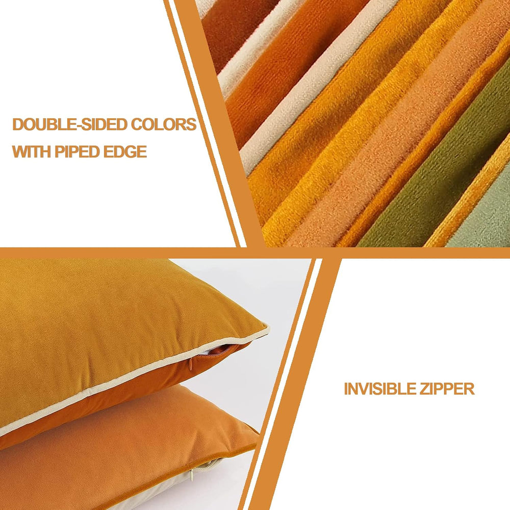 8-Colors Velvet Throw Pillow Covers 18x18 Inch Set of 4 Decorative Velour Pil...