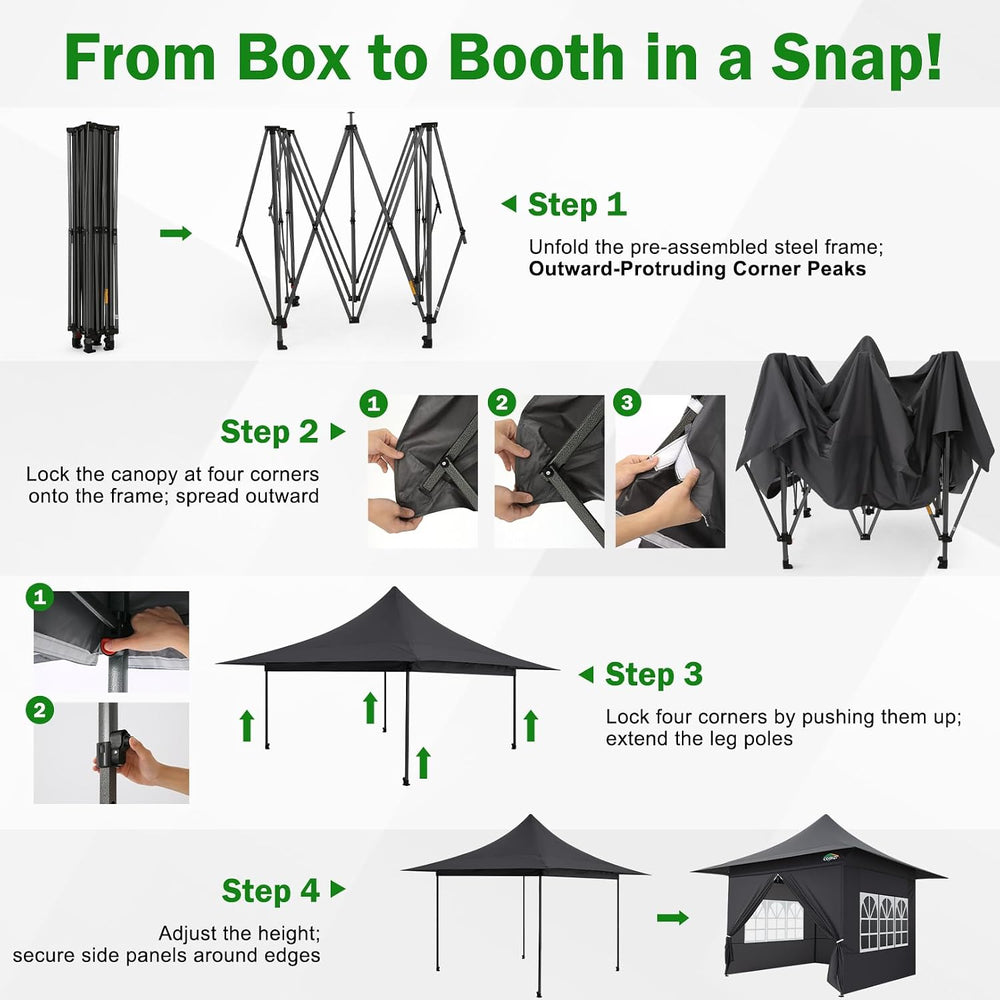 COBIZI 13x13 Pop up Canopy with 4 Sidewalls, Heavy Duty Tent for Parties