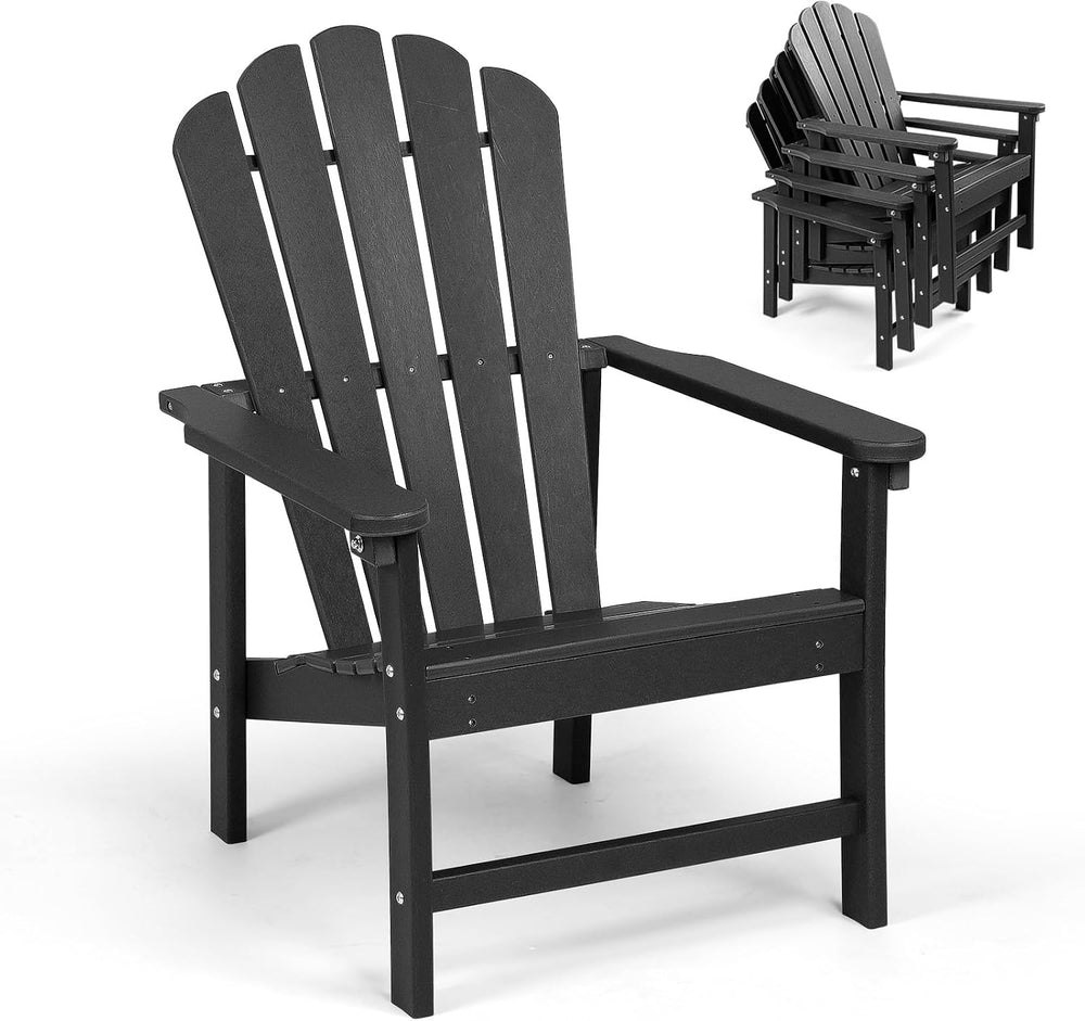Oversized Stackable Adirondack Chair, HDPE All-Weather Fire Pit Chair
