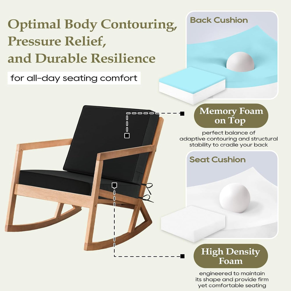 Wellsin Outdoor Deep Seat Patio Cushions, 24 x 24 Waterproof & 3-Year Fad...