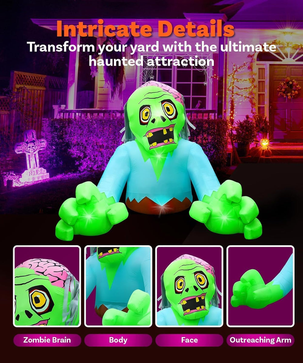 7FT Tall 9FT Wide Halloween Inflatable Zombie Outdoor Decoration