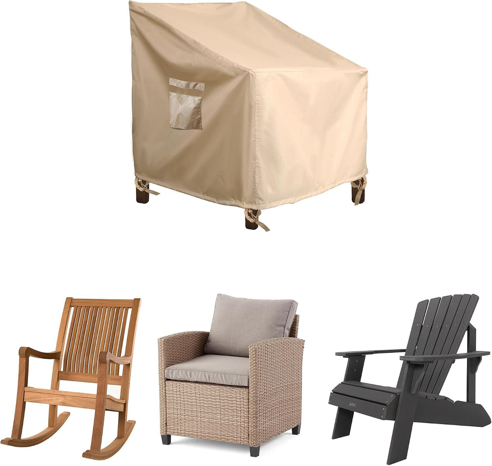 X-Large Heavy Duty Outdoor Chair Covers Waterproof, 43 x 42 x 42 in, Beige