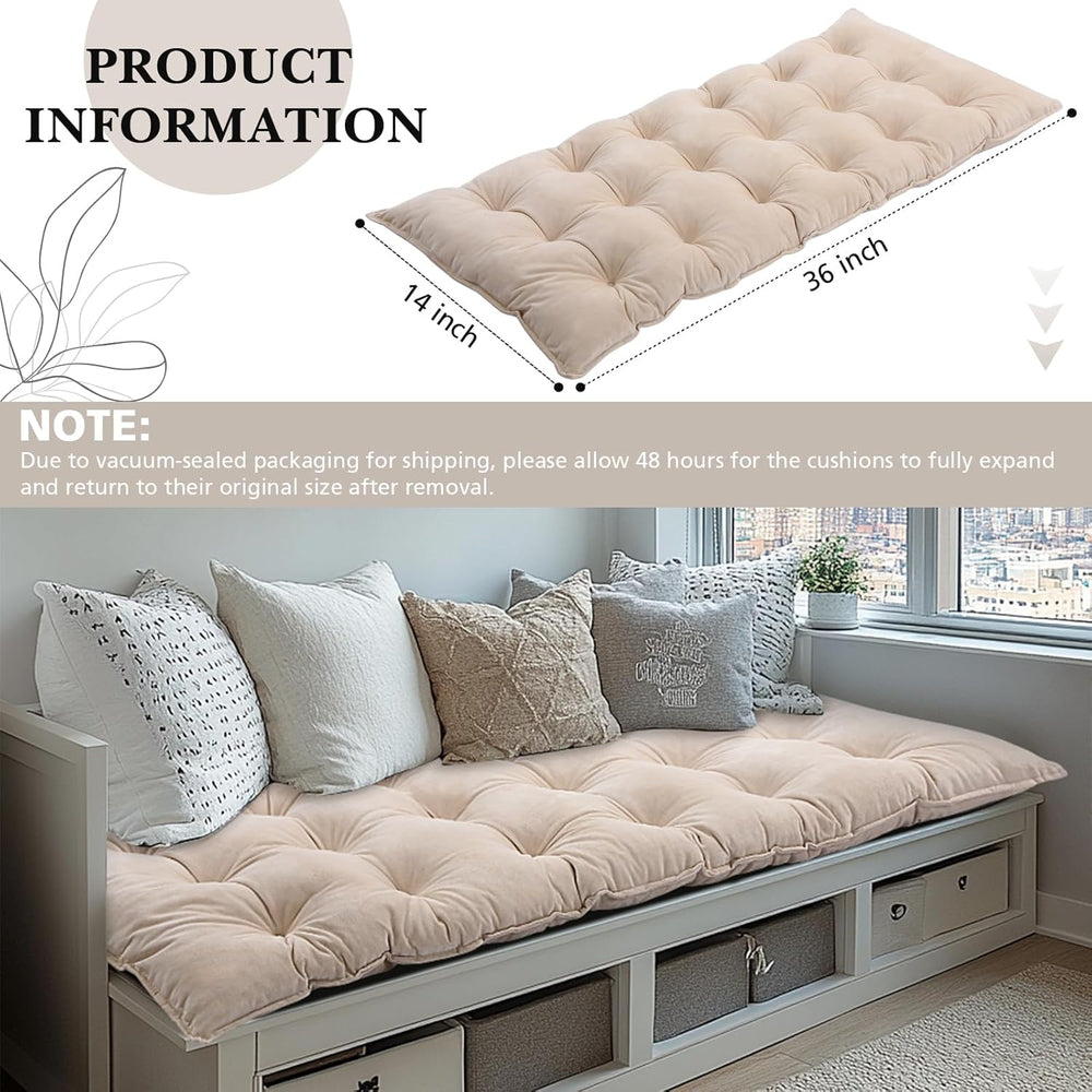 Drydiet Bench Cushion for Indoor Furniture 36x14 in Velvet Thicken Indoor Win...
