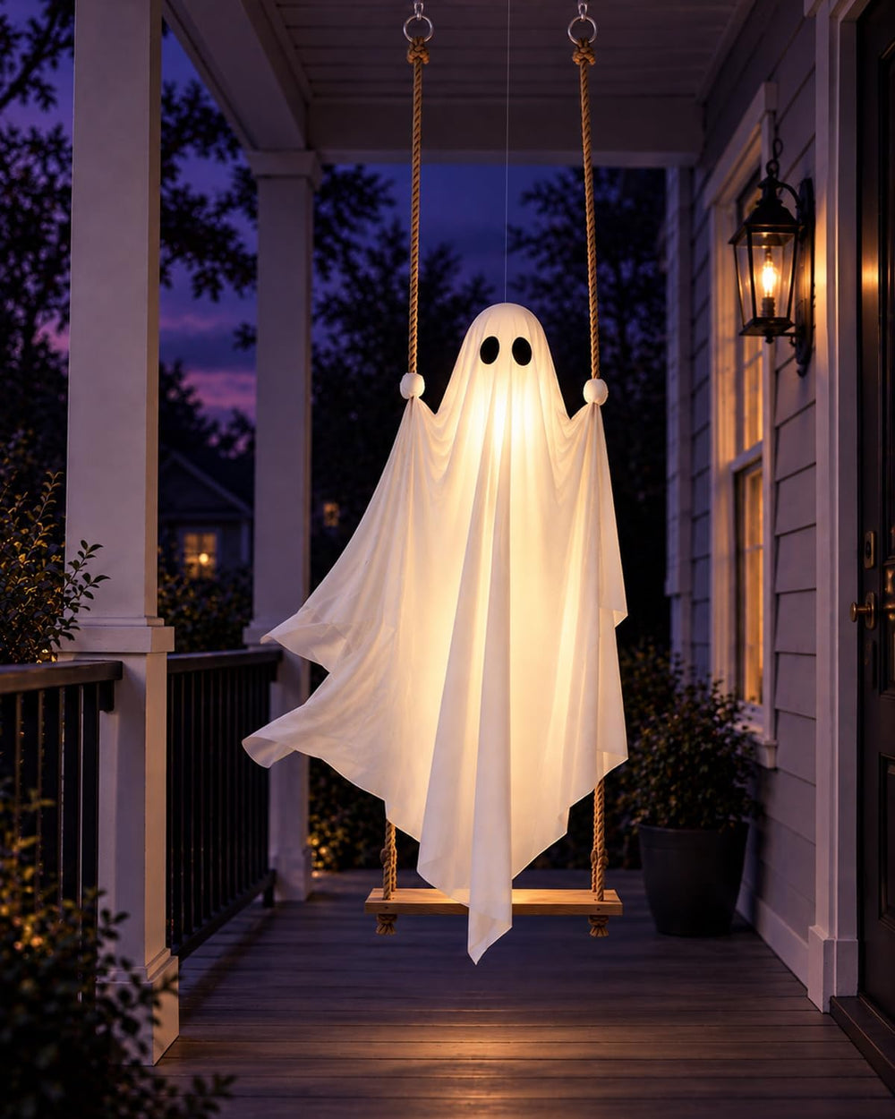 Halloween Decorations Outdoor, 4.5 FT Large Hanging Swinging Ghost Decor