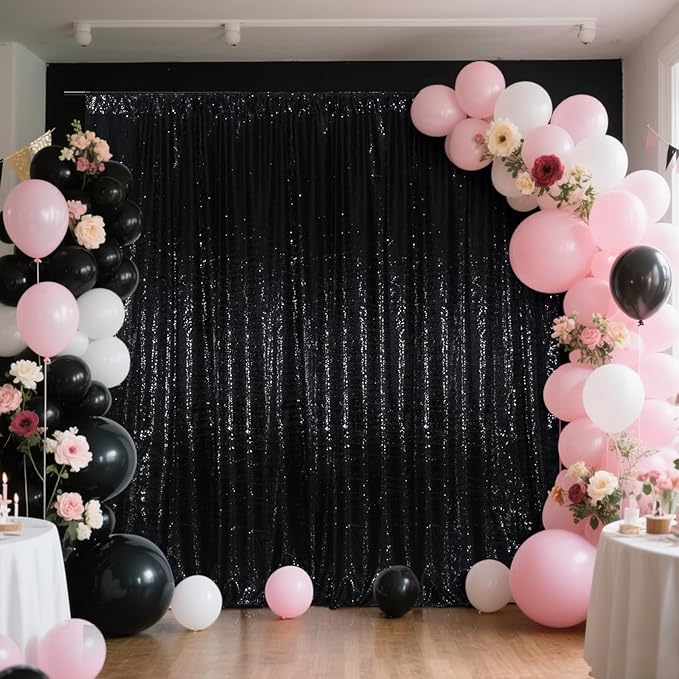 SquarePie Sequin Backdrop Less See Through Thick Background Glitter Curtain f...
