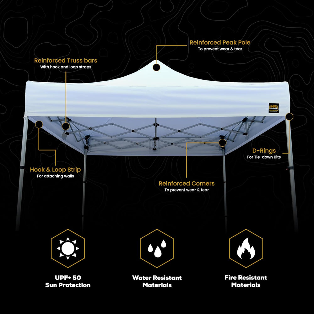 8x8 Heavy Duty Pop Up Canopy by Compact Shelter - Easy Setup, Commercial Grad...