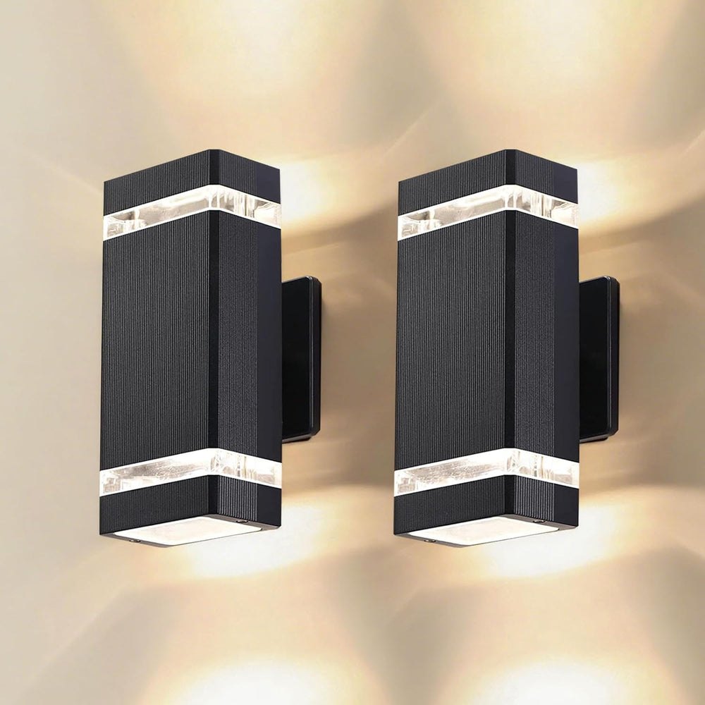 iYogaled Up and Down Outdoor Wall Lights, 2 Pack Black Modern Porch Lights