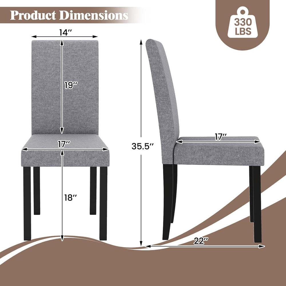GOFLAME Upholstered Dining Chairs Set of 2, Fabric Kitchen Chairs with Padded...