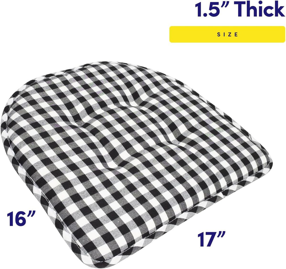 Sweet Home Collection Chair Cushion Memory Foam Pads Tufted Slip Non Skid Rub...