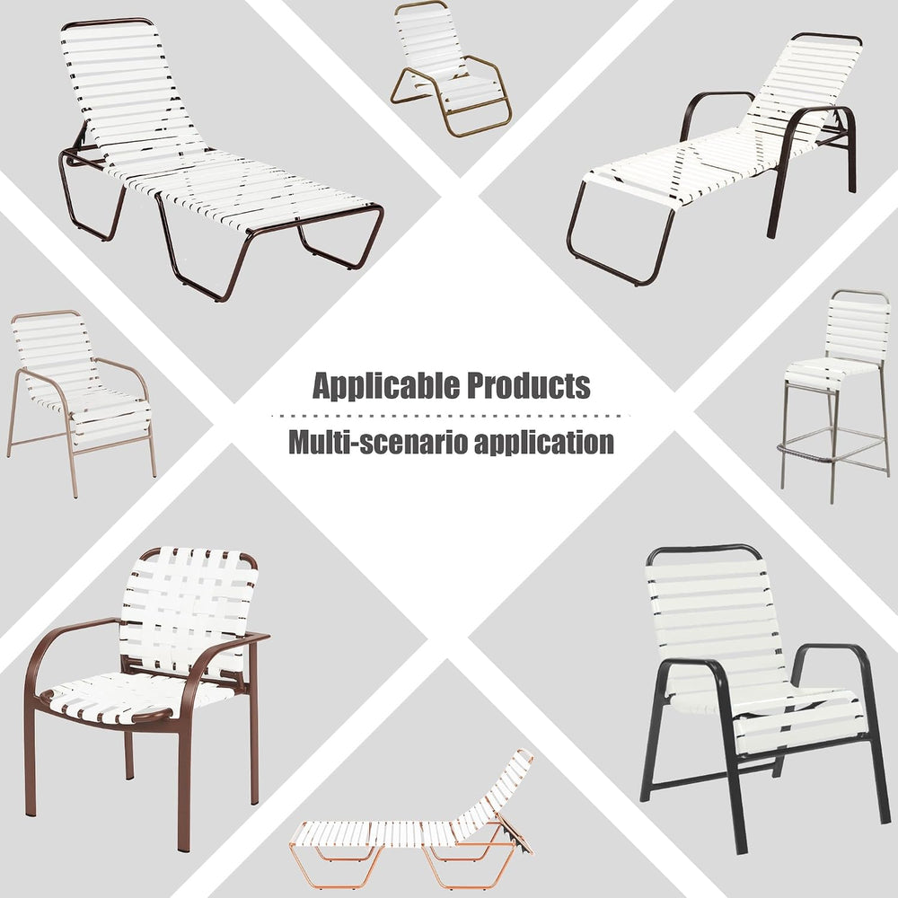 Vinyl Straps for Patio Chair Repair Kit 2'' Wide 40 Ft Long Replaceme...