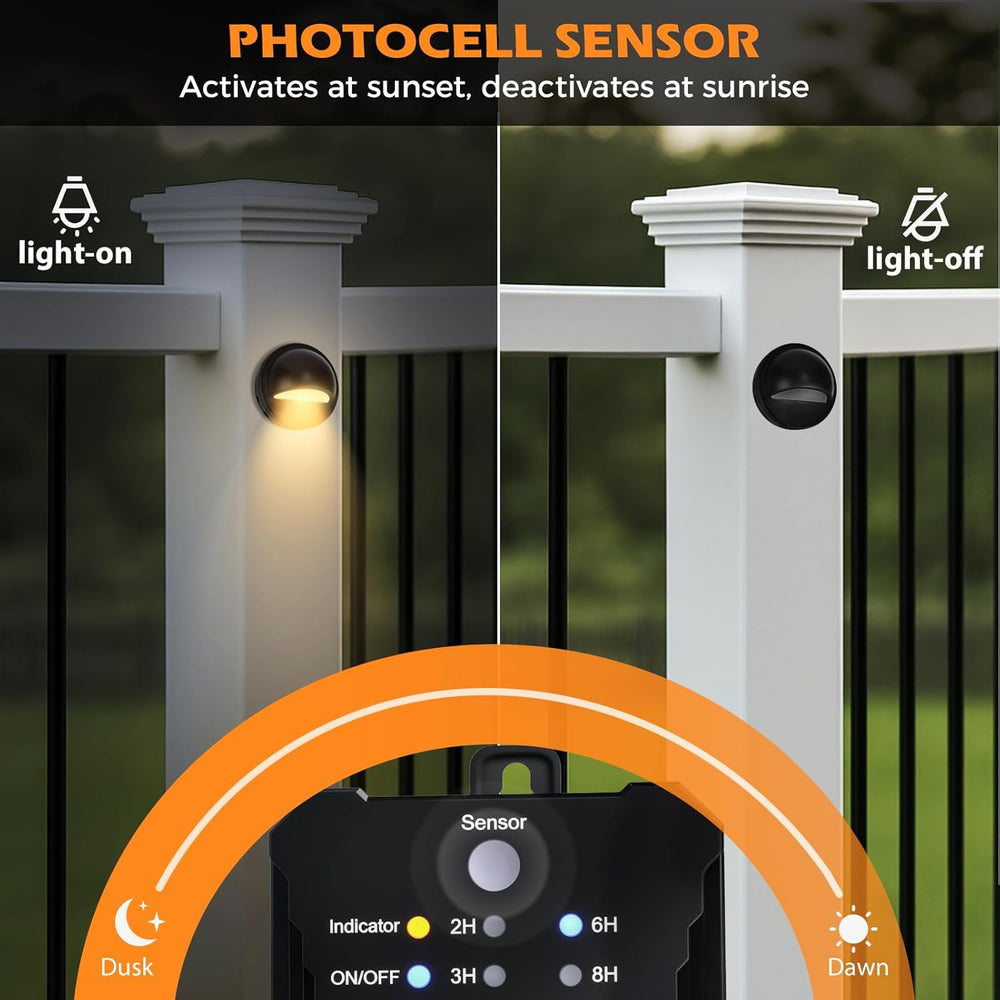 Low Voltage LED Deck Lights Kit with Transformer Timer and Photocell Sensor, ...