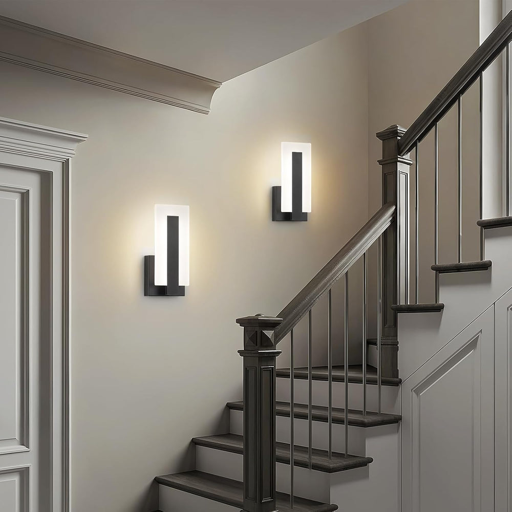 Joosenhouse Modern Black Wall Sconces Set of 2, ETL Certified, 5 CCT Selectab...