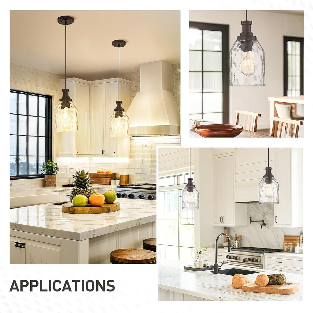 zeyu Modern Pendant Lights Kitchen Island 2 Pack, 1-Light Hanging Pendant Lig...