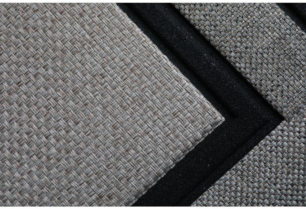 Daylor Outdoor Indoor Doormat 18" x 30" Gray/Beige/Black Rubber Bac...