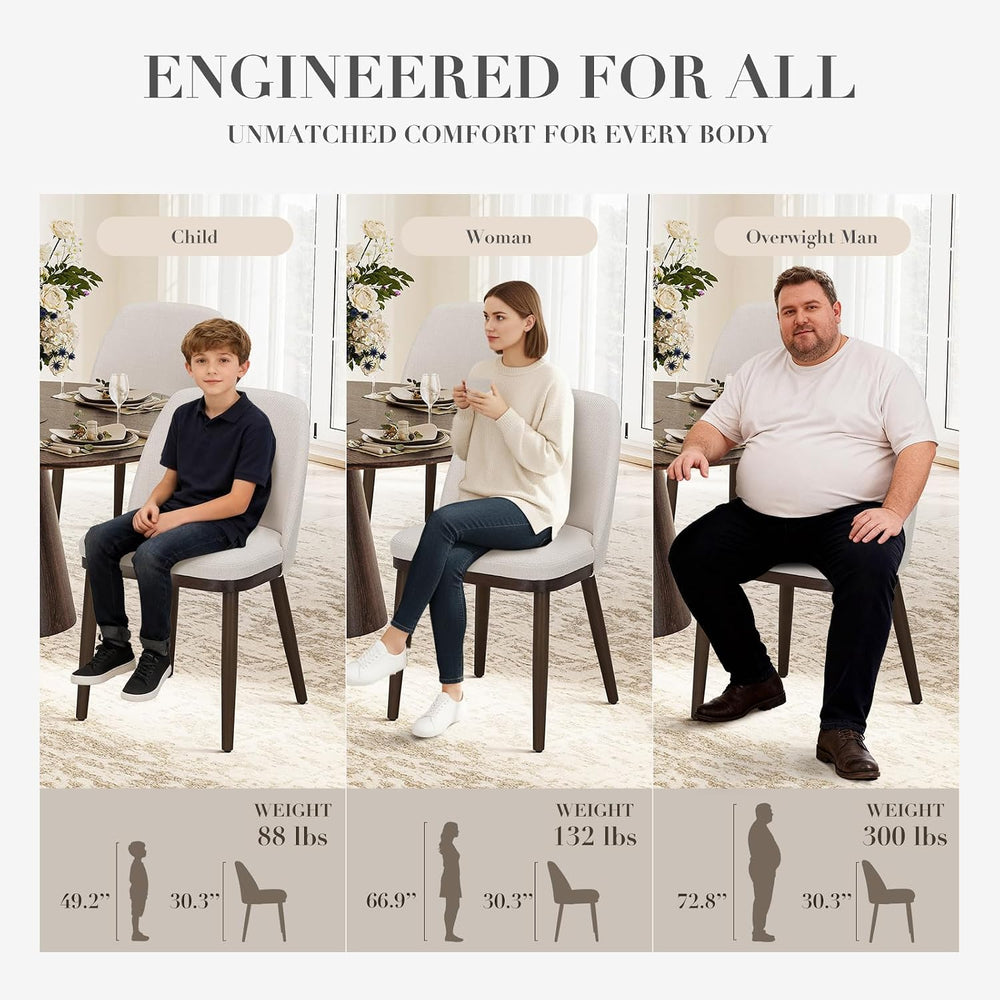 COLAMY Upholstered Dining Chairs Set of 6, Modern Kitchen Chairs with Back, F...