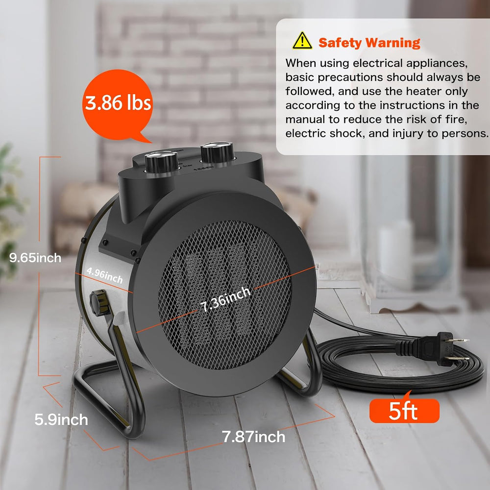 Elevoke Space Heaters for Indoor Use, 1500W PTC Electric Heater with 90°Adjus...
