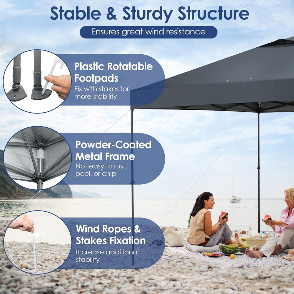 Tangkula 10x10 Ft Pop Up Canopy, Easy Set-up Instant Tent with Center Lock, C...