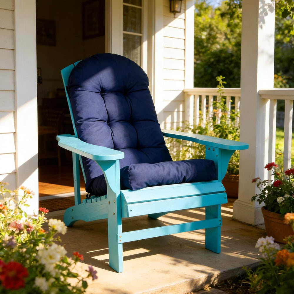 Outdoor Adirondack Chair Cushions Set of 2, Non-Slip Waterproof High Back Tuf...