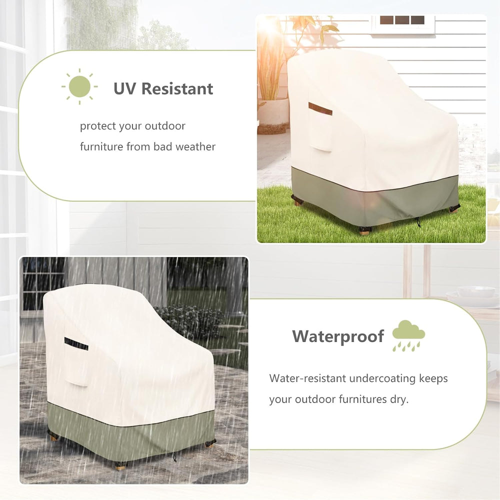 Outdoor Chair Covers 4 Pack 32 W x 35 D x 36 H inches,600D Heavy Duty Waterpr...