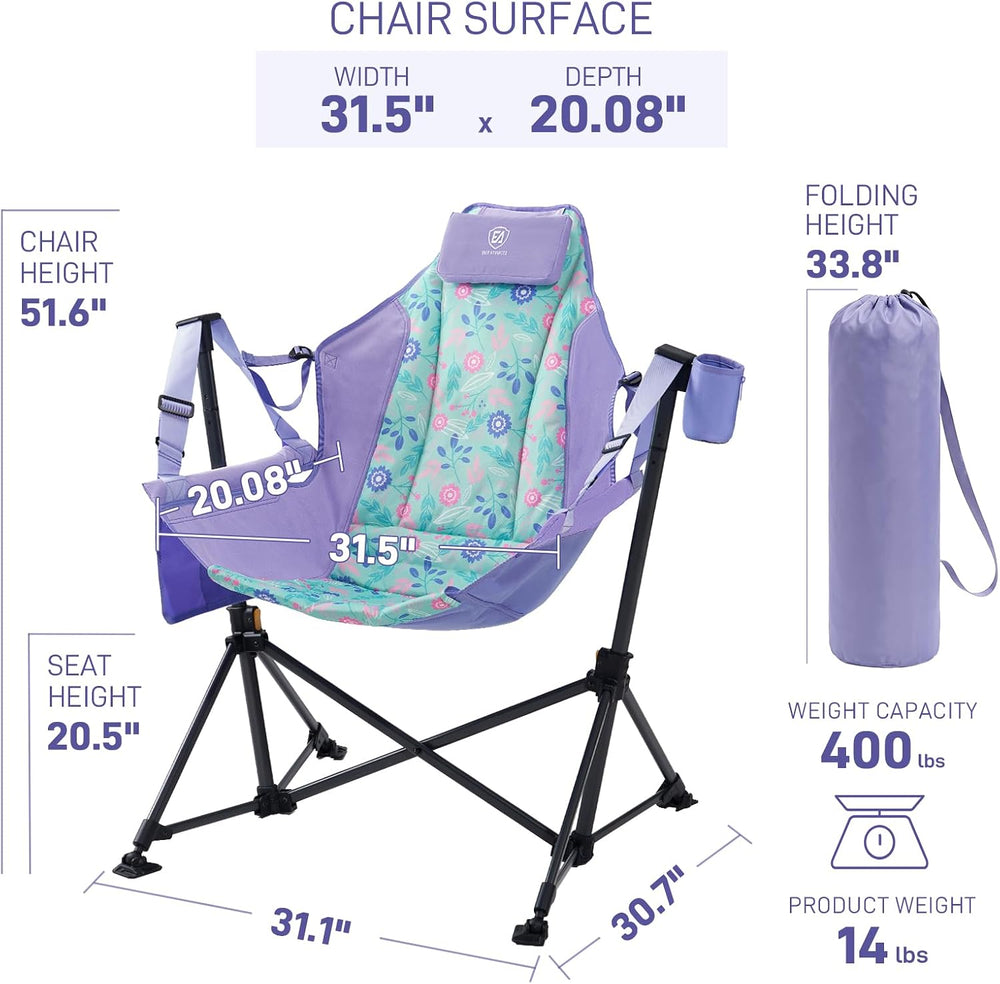 EVER ADVANCED Hammock Camping Chair, Oversized Heavy Duty Swing Chair with De...