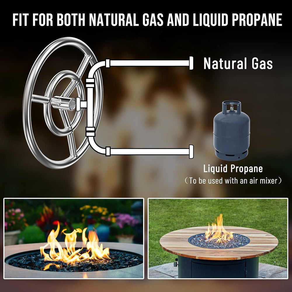Skyflame 12-Inch Round Fire Pit Burner Ring