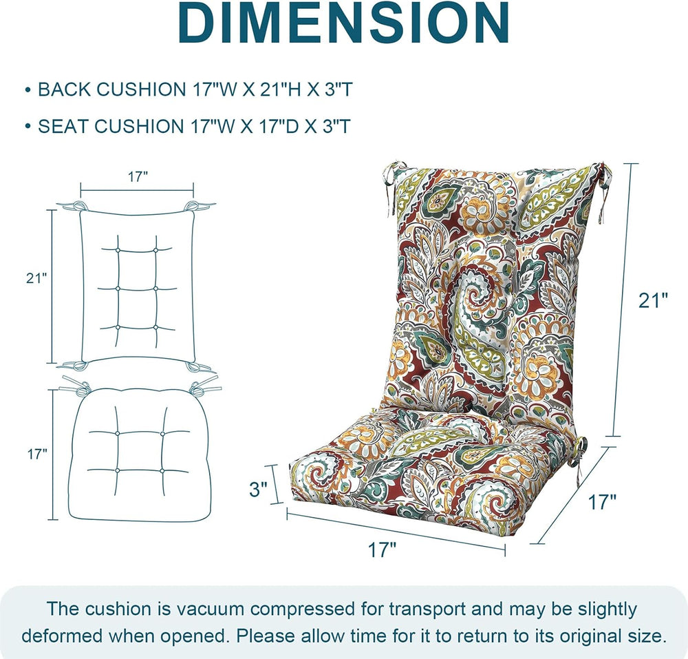 DYTXIII Set of 2 Rocking Chair Cushions for Outdoor/Indoor Use,Water Resistan...