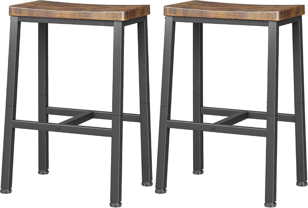Homeiju Bar Stools, Counter Height Bar Stools Set of 2, 23.6 Inch Saddle Stoo...