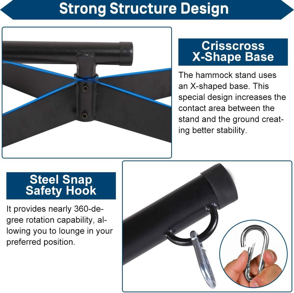 Hammock Chair Rack Portable Heavy Duty Solid Steel Holder Outdoor Indoor Hang...