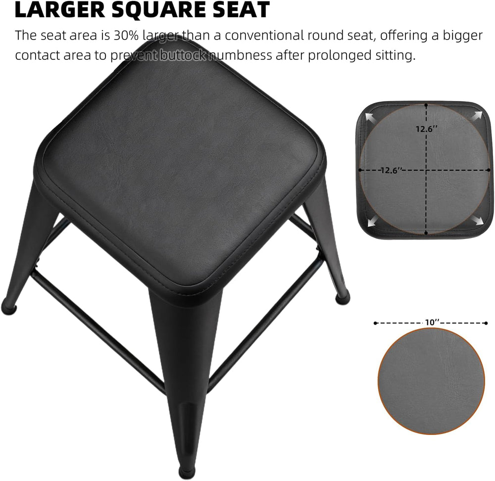 Bar Stools Set of 4, 26" Counter Height Bar Stools Backless, Upholstered...