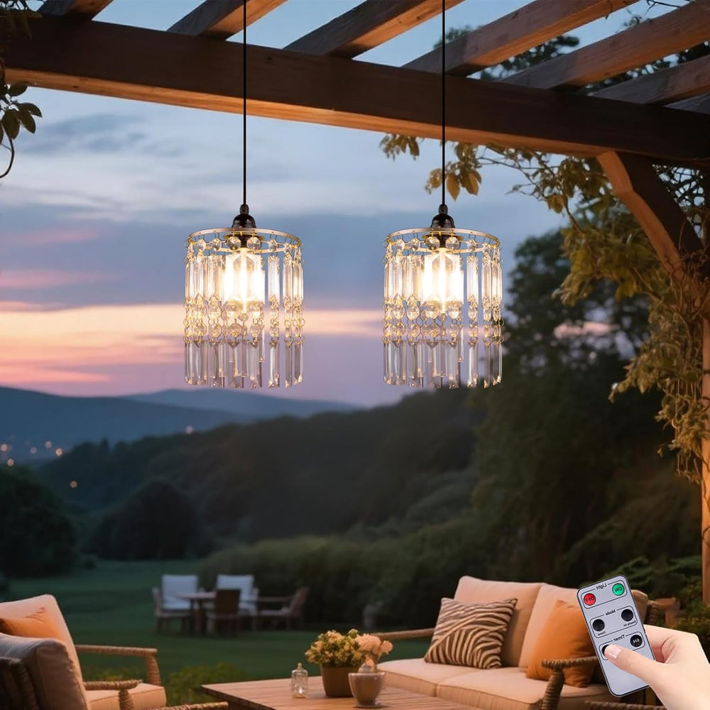 TWINKVILLA Battery Operated Chandelier, 2Pack Hanging Gazebo Lights, Acrylic ...