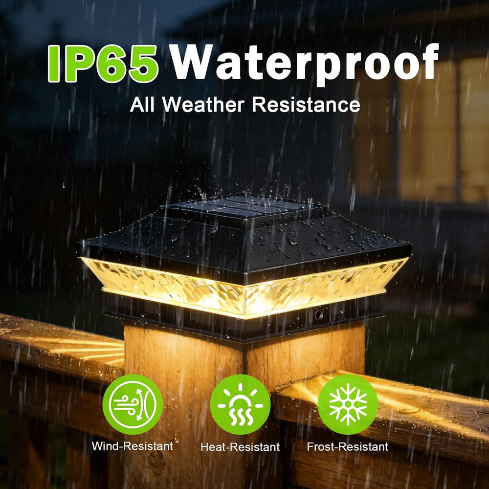 Brightever 4x4 3.5x3.5 Solar Post Cap Lights 12-Pack Black