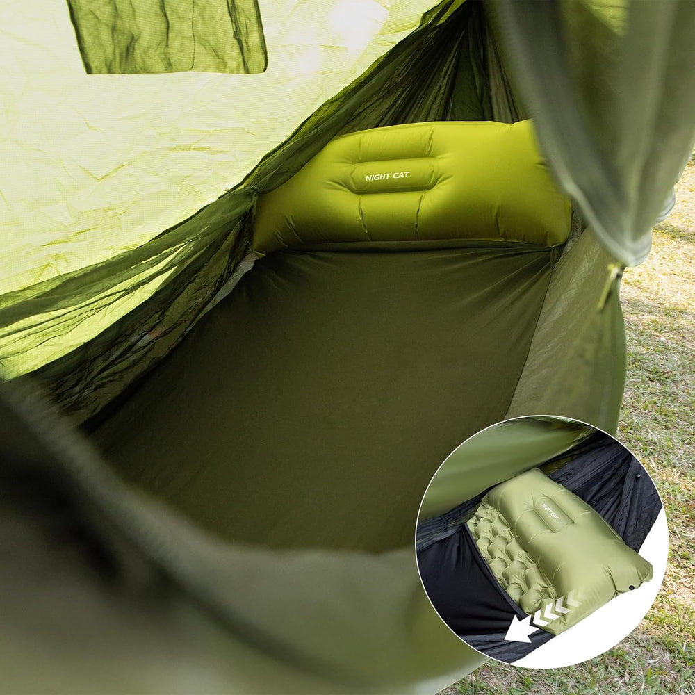 Night Cat Camping Hammock Tent: Lightweight Portable 4 in 1 Hammock with Rain...