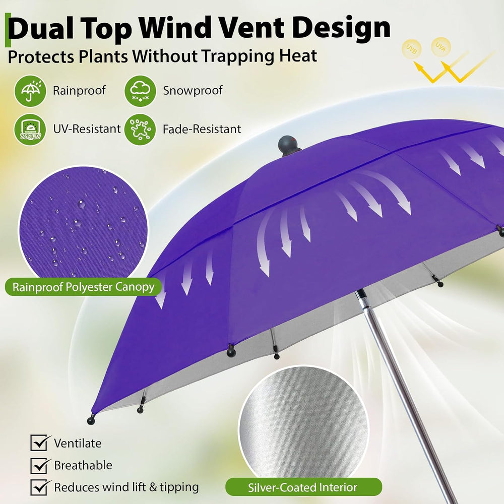 Plant Umbrellas, 5Pack 360°Adjustable Garden Umbrella for Outdoor Plants,24” ...