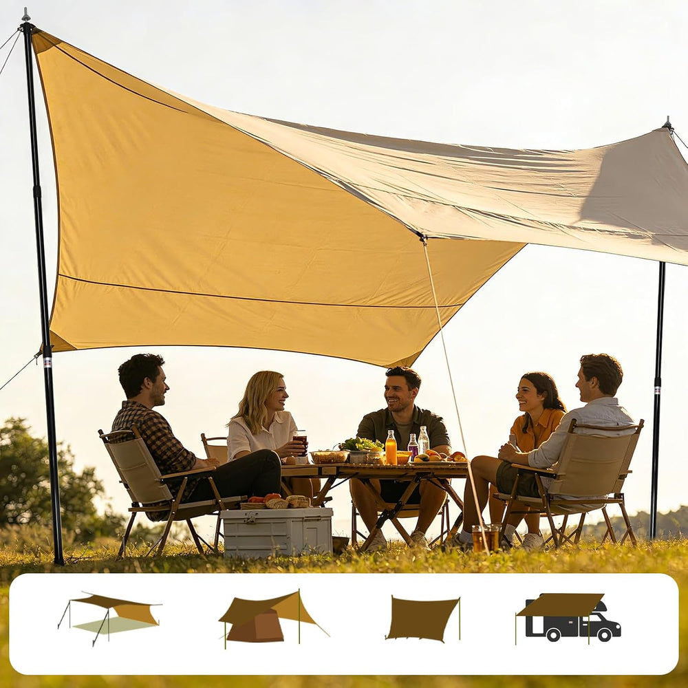 JAICOM Adjustable Tarp Poles, Tent Poles for Camping, Set of 2, 7'6"...