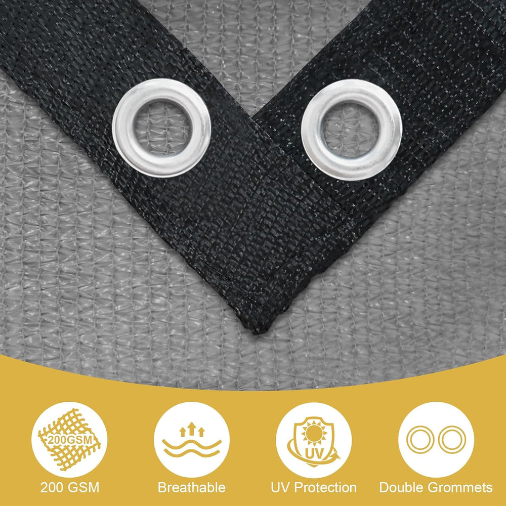 Shade&Beyond Customized Size 90% Sun Shade Cloth with Grommets, 08' X...