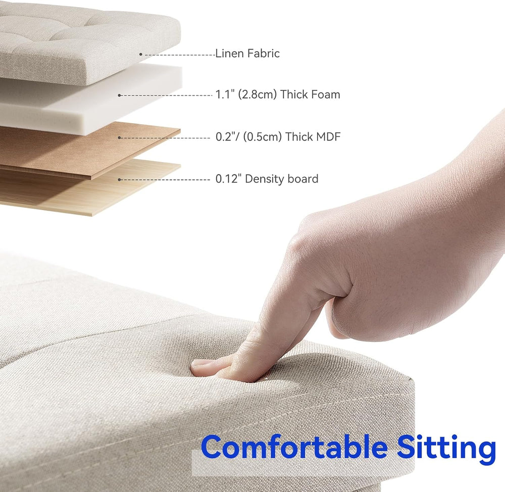 BRIAN & DANY 30 Inches Folding Storage Ottoman Bench, Ottoman with Storag...