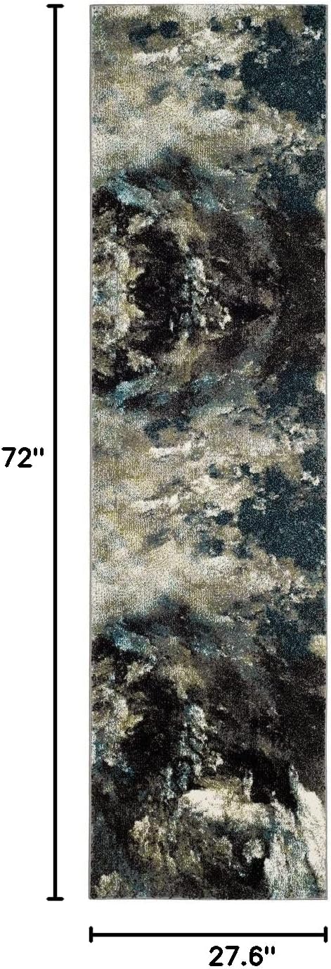 SAFAVIEH Glacier Collection Runner Rug - 2'3" x 6', Blue & M...