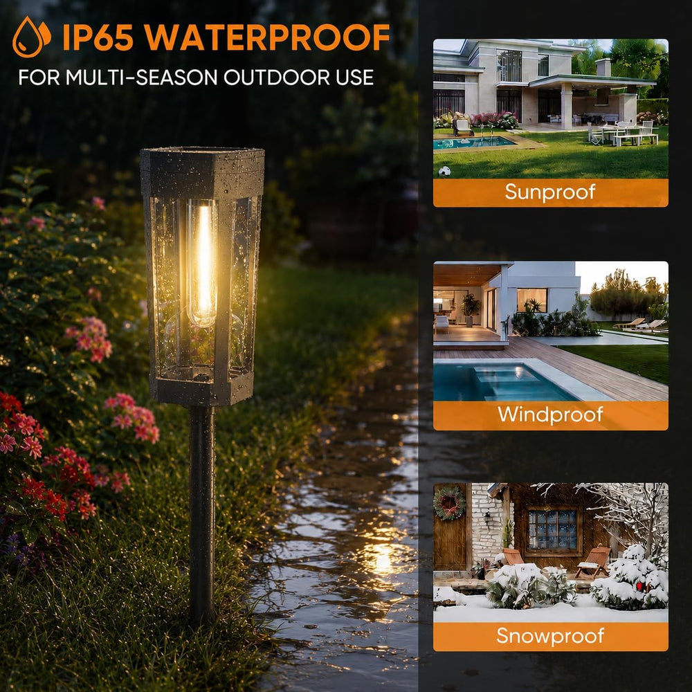 Solar Pathway Lights Outdoor – 12 Pack Solar Powered Garden Pathway Lights - ...